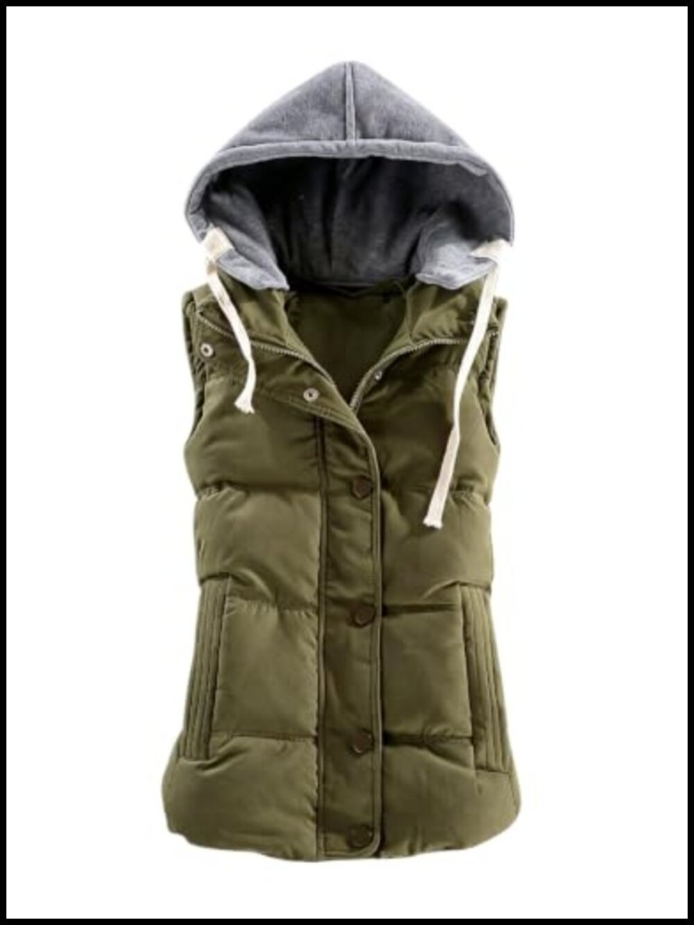 Women's Removable Hood Puffer Vest Quilted Winter Sleeveless Gilet